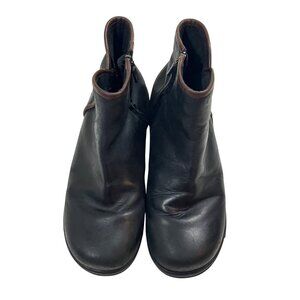 Dansko women's boots 41 US 10.5-11 black leather side zip round toe 1.75" heel